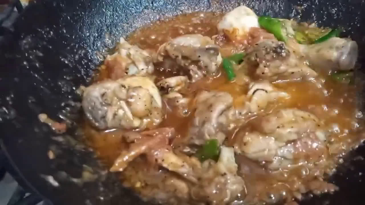 A picture of step 3 of Chicken charsi karahi.