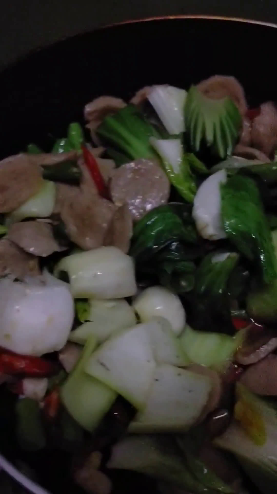 Foto langkah ke 6 dari resep 159) tumis pokcoy with buncis & bakso(PBB).