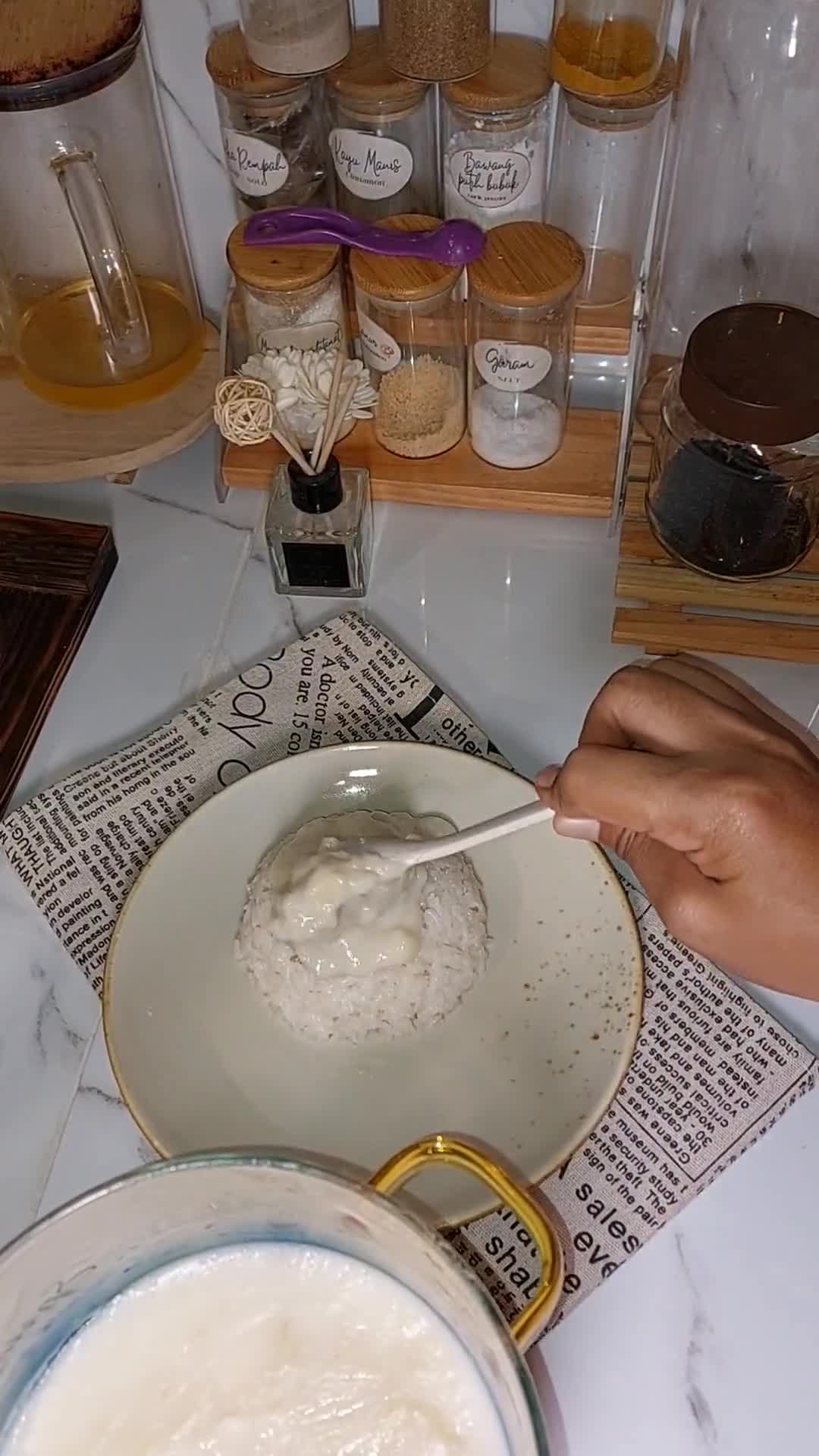 Foto langkah ke 5 dari resep Ketan Vla Durian / Ketan Duren.