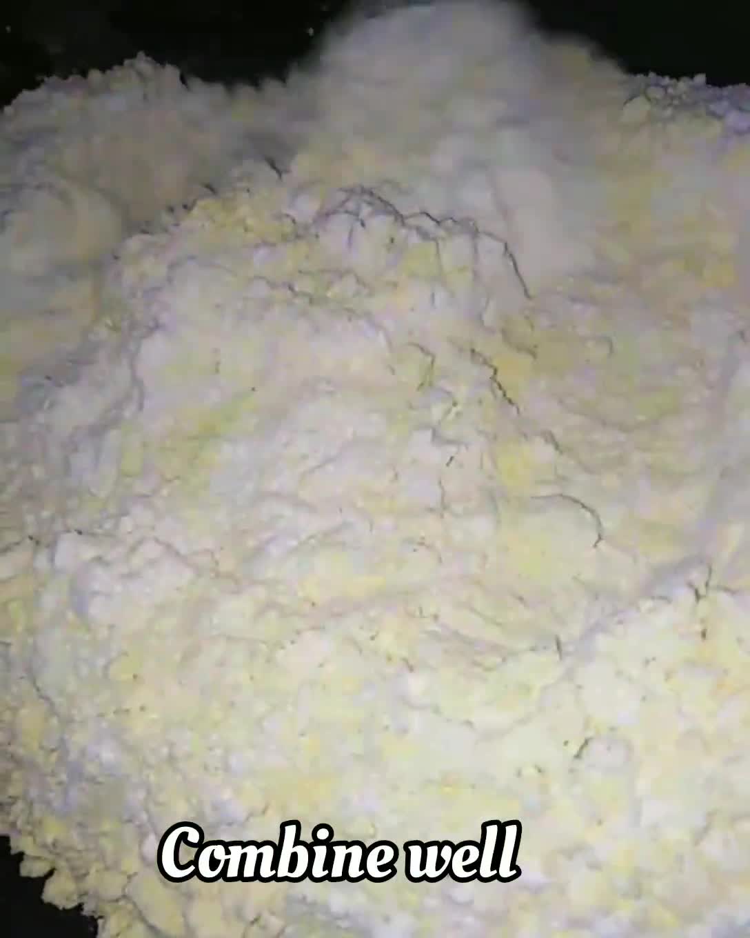 A picture of step 3 of Besan Naan Khatai.