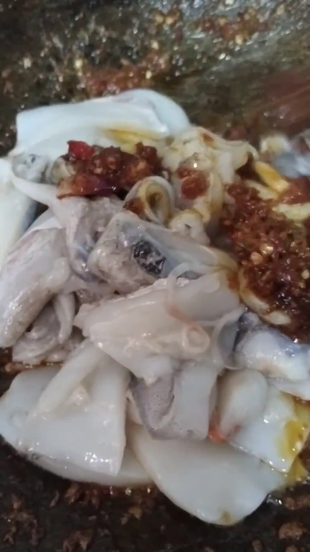 Gambar langkah 4 resipi Sotong berlada.