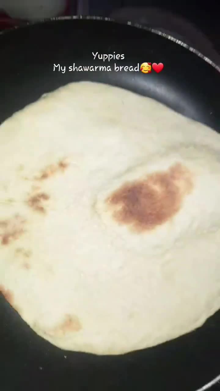 A picture of step 5 of Flat Bread (Popularly Shawarma bread).
