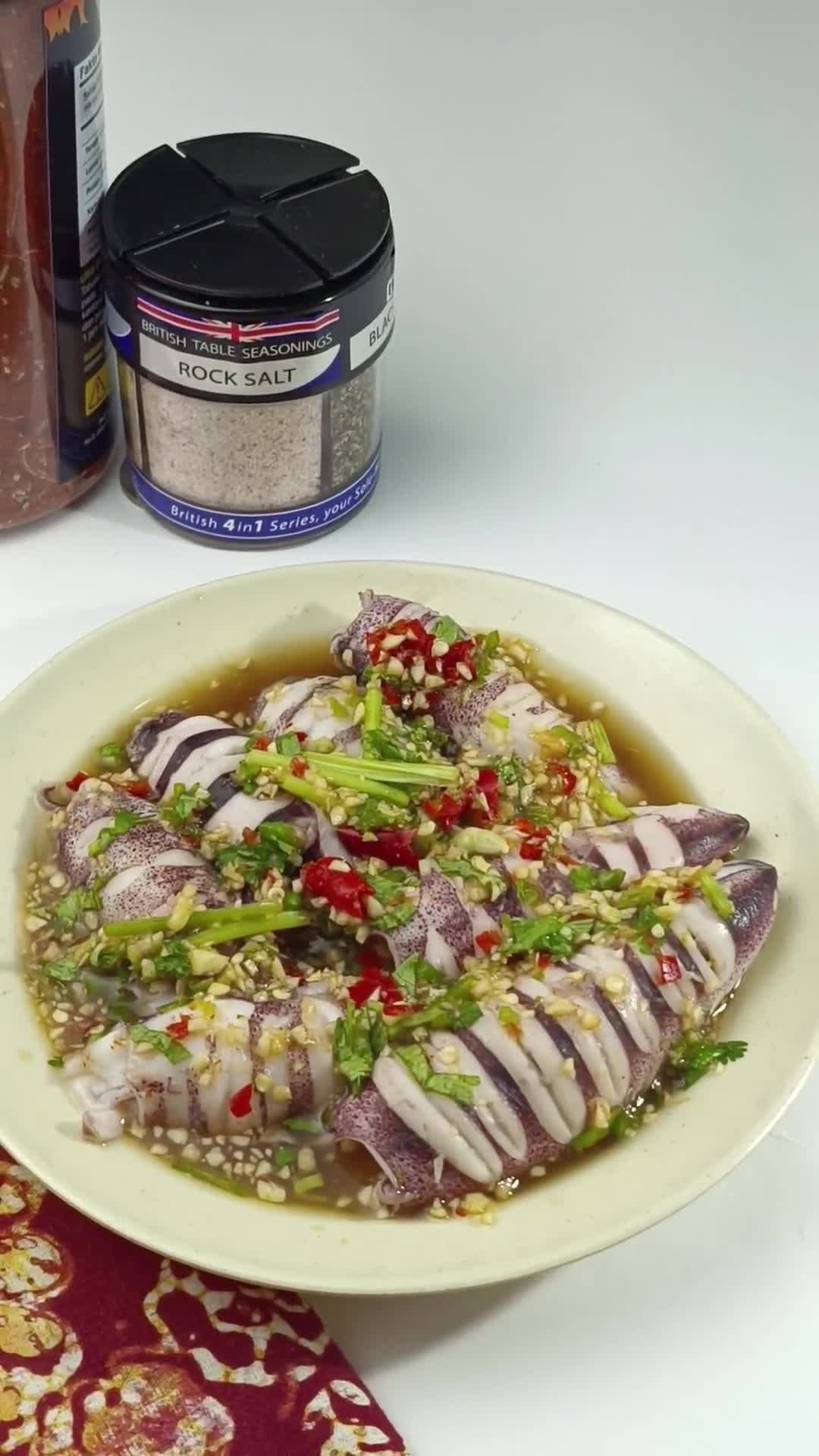 Gambar langkah 3 resipi Sotong Ala Thai.