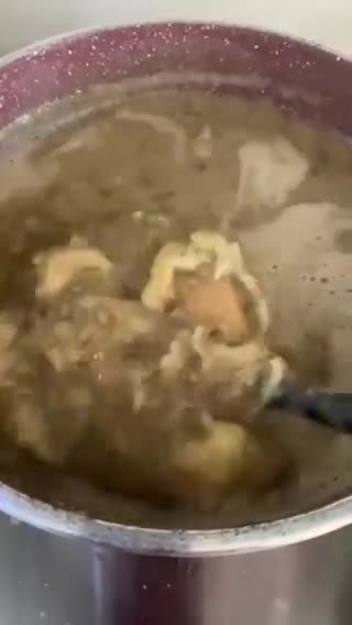 Gambar langkah 4 resipi Bubur Kacang Durian.
