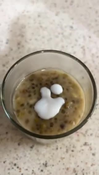 Gambar langkah 6 resipi Puding Kacang Hijau dan Sagu.