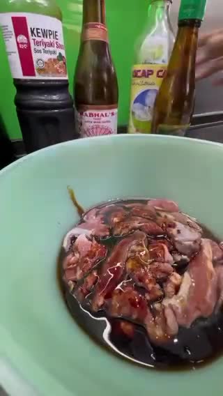 Gambar langkah 1 resipi Teriyaki Beef.