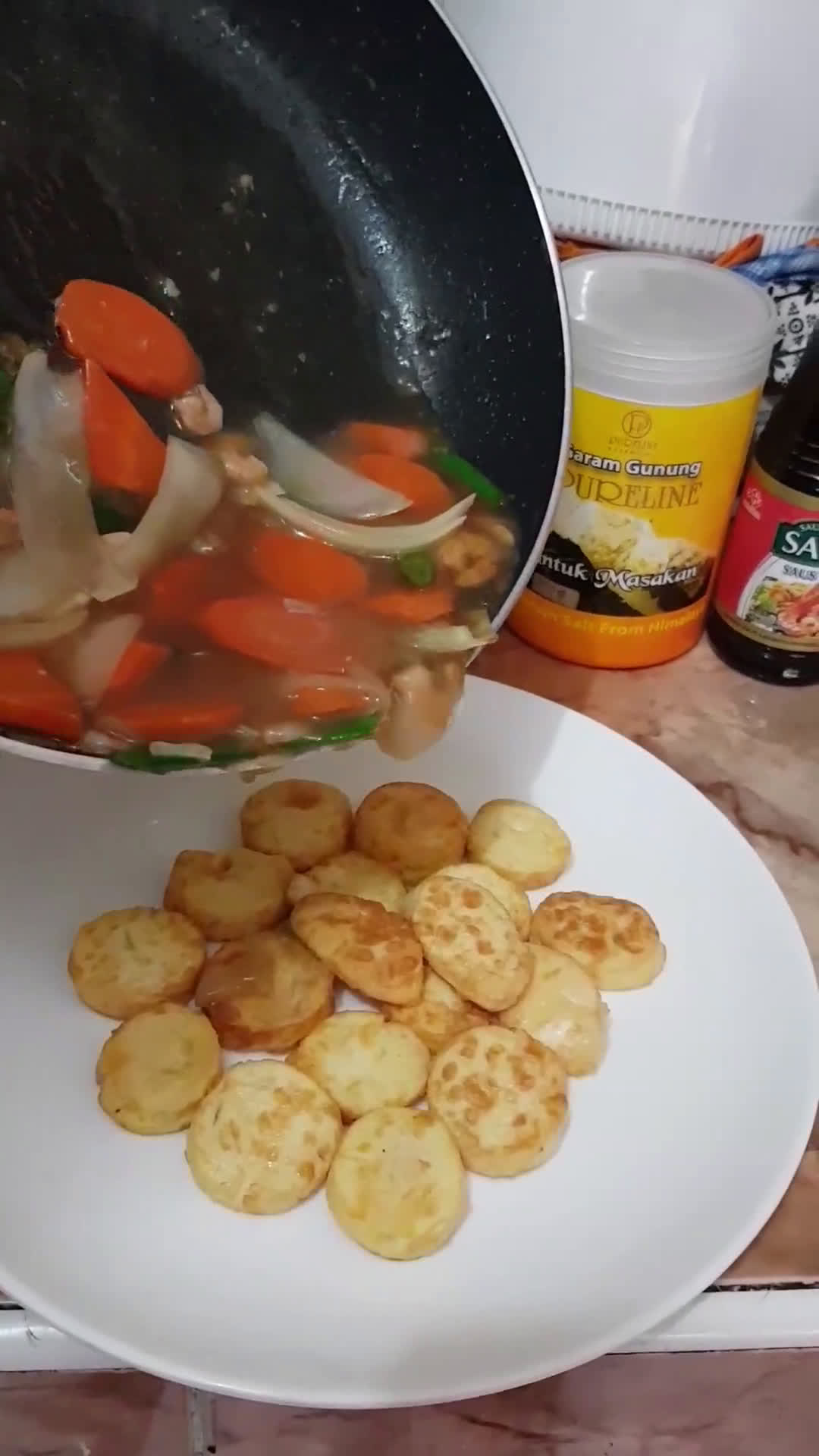 Foto langkah ke 3 dari resep Tofu Udang& Wortel Saos Tiram🦐.