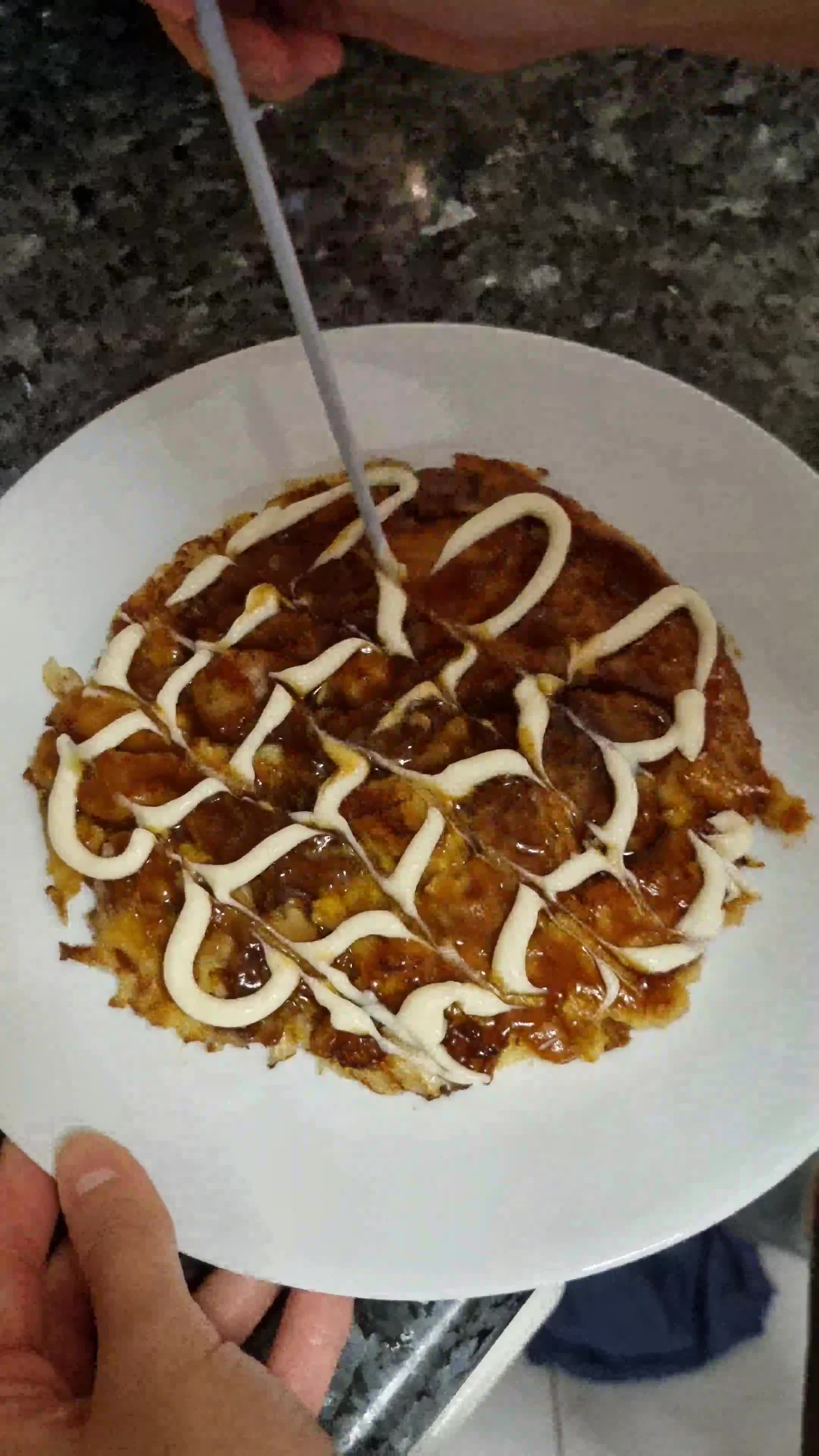 รูปขั้นตอนการทำที่ 4 ของ Okonomiyaki โอโคโนมิยากิแบบผสมแป้งเอง (พิซซ่าญี่ปุ่น)