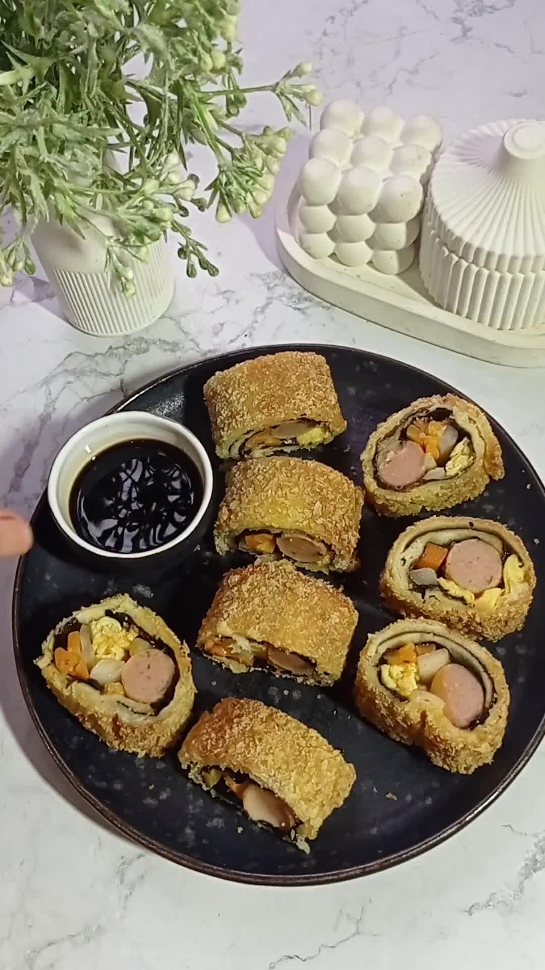 Foto langkah ke 8 dari resep Sushi Roll Roti Tawar.