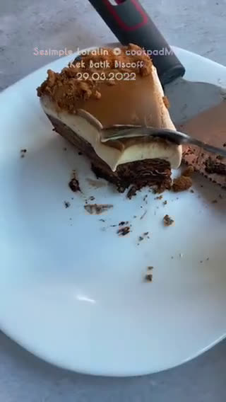 Gambar langkah 10 resipi Kek Batik Biscoff yang Melting 💖.
