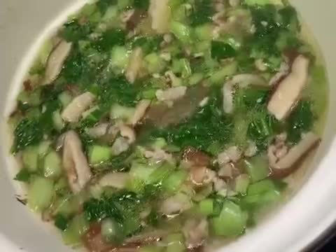 香腸肉末青江菜煨の手延素麵的食譜步驟4照片