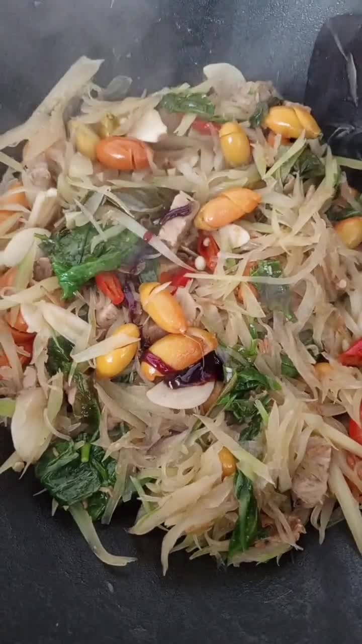 Foto langkah ke 4 dari resep Oseng Pepaya Bumbu Rebon.