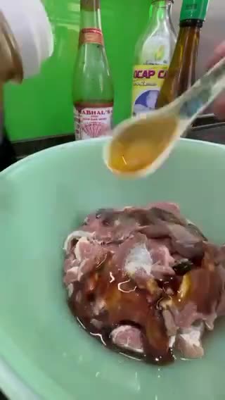 Gambar langkah 1 resipi Teriyaki Beef.