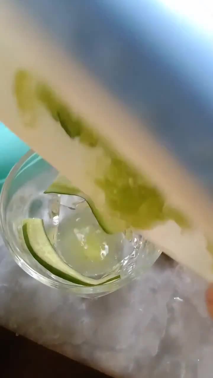 A picture of step 3 of Cucumber mocktail 🥒🍸🍸🍸.