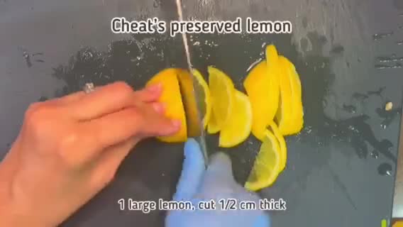 A picture of step 1 of Double lemon chicken with cheat’s preserved lemon.