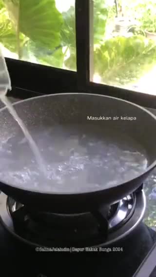 Gambar langkah 3 resipi Jelly Kelapa Selasih.