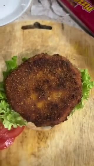 Gambar langkah 6 resipi Burger Ayam Krispi.