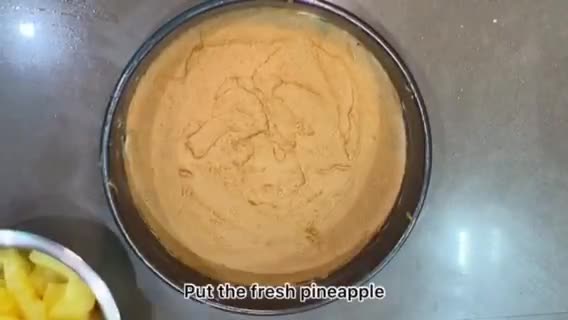 A picture of step 5 of Pineapple upside down cake.